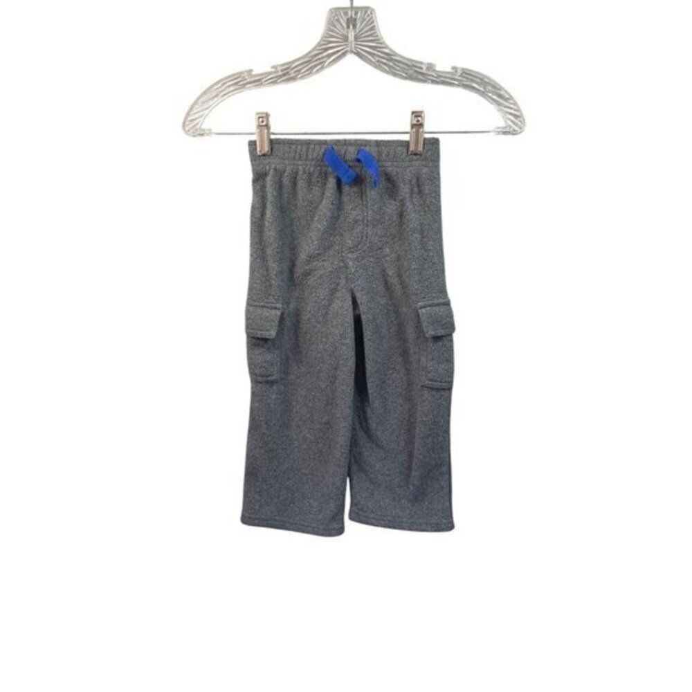Garanimals 3T Charcoal Gray Fleece Cargo Pants Toddler Boy‎ Blue Drawstring